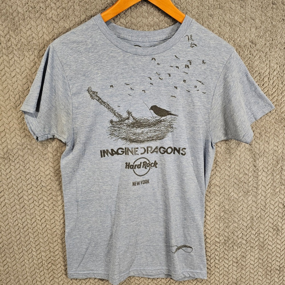 Hard Rock Cafe New York Imagine Dragons Signature Series 33 Blue T-Shirt‎ Mens S